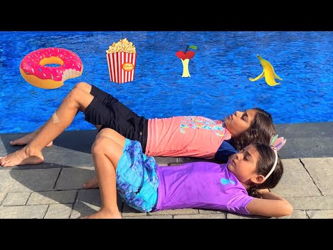 Deema and Sally pretend play swimming in the pool stories