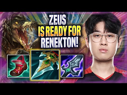 ZEUS IS READY FOR RENEKTON! - T1 Zeus Plays Renekton TOP vs Gwen! | Season 2022