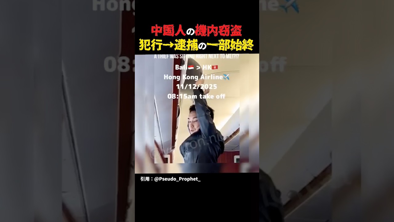 機内の怪しい中国人を隠し撮りした結果 #中国 #海外の反応 #shorts