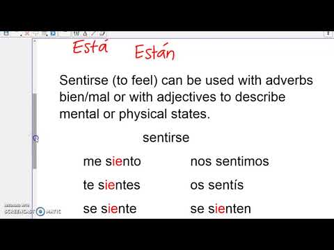 Estar, Sentirse, Tener