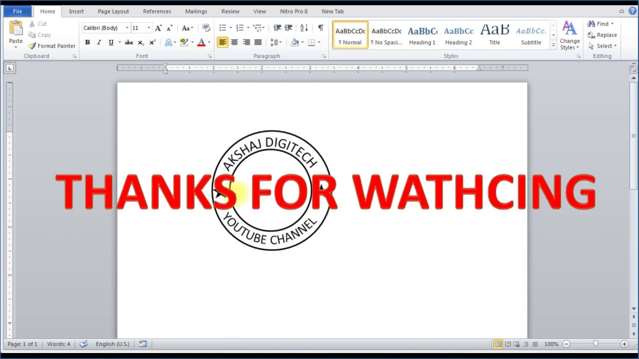 Design round stamp/seal in ms word.