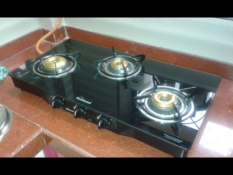 Sunflame glass top 3 burner gas stove pearl overview/review