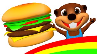 "Happy Hamburger" | I'm Happy Song & More, Kids Make a Burger & Hot Dog, ESL Feelings & Food Songs
