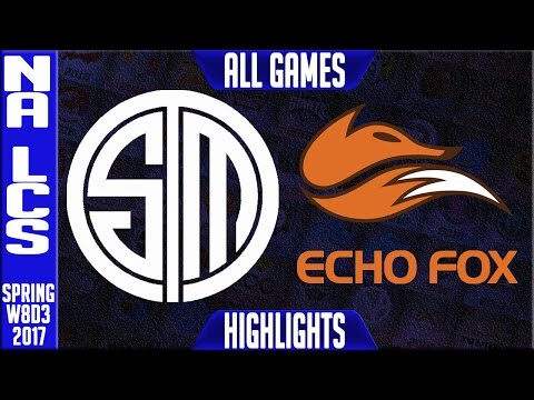 TSM vs Echo Fox All Games - NA LCS W8D3 Spring 2017 - TSM vs FOX All Games