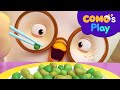 Como's Play | Bean Chopstick Challenge | Cartoon video for kids