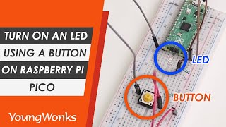 Download the video "Raspberry Pi Pico Project: Turn on an LED using a button"