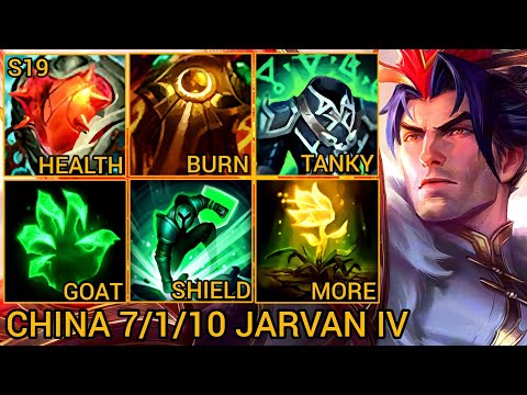 Jarvan IV Baron Lane MVP 7/1/10 - China Wild Rift New Build & Runes By Tiarty