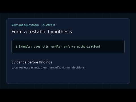 Auditlane Full Tutorial Evidence Based Security Reviews For Ai Code