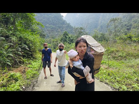 The poor single mother tried to protect her child from the pursuing strangers.