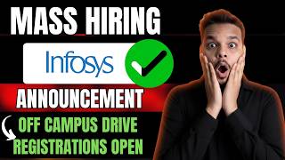 Finally Infosys Mass Hiring Drive Announced | Infosys SP/DSE Hiring | 2025, 2024 Batch | Freshers