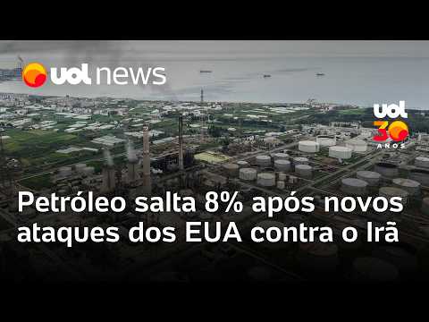Petróleo salta 8% e supera US$ 80 após novos ataques dos EUA contra o Irã