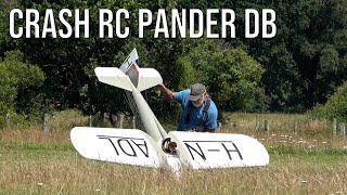 Crash Into Hedge! Axle Break! Big Unique RC Plane Pander DB Retro Scale Model Crashed At Flight Show