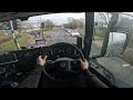 POV DRIVING 4K   HGV Scania + Double Decker inside small town