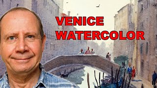 Full Watercolor Demonstration of Venice - San Giorgio Dei Greci. Watercolour step by step tutorial.
