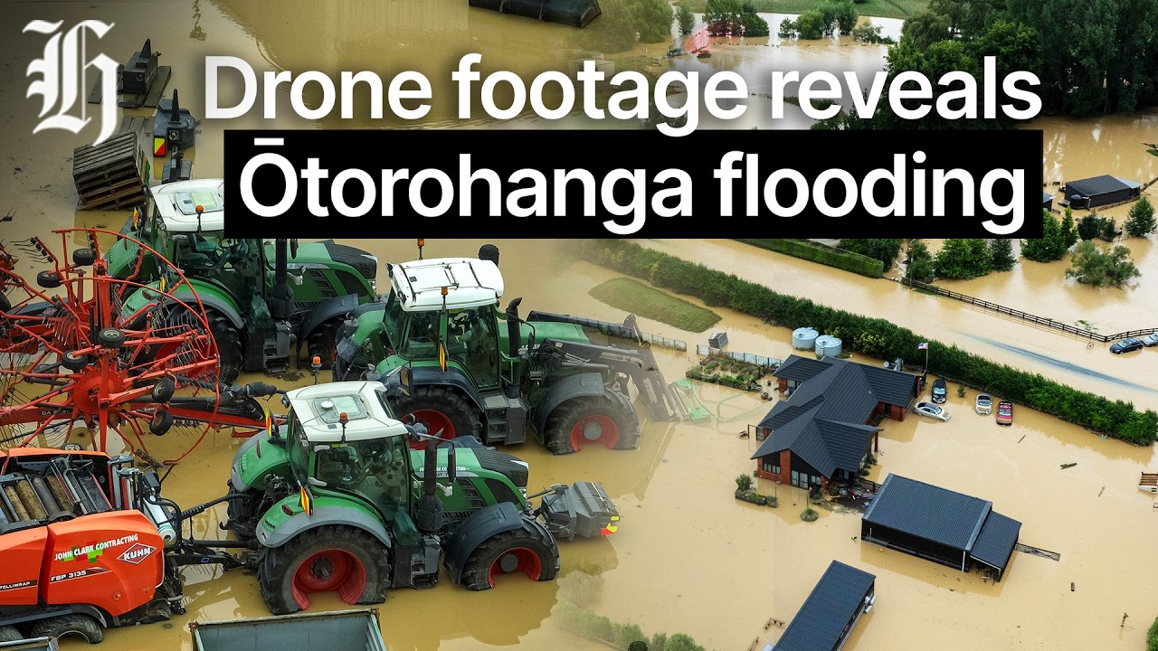 Drone footage reveals Ōtorohanga flooding