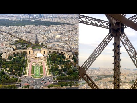 Eiffel Tower Elevator Ride with top view 4K high definition!! [HD]