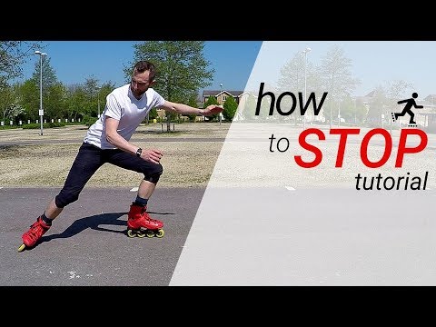 How to stop on inline skates / rollerblades - 3 stops for beginners tutorial