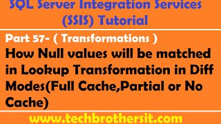 SSIS Tutorial Part 57- How Null values  match in Lookup Transformation
