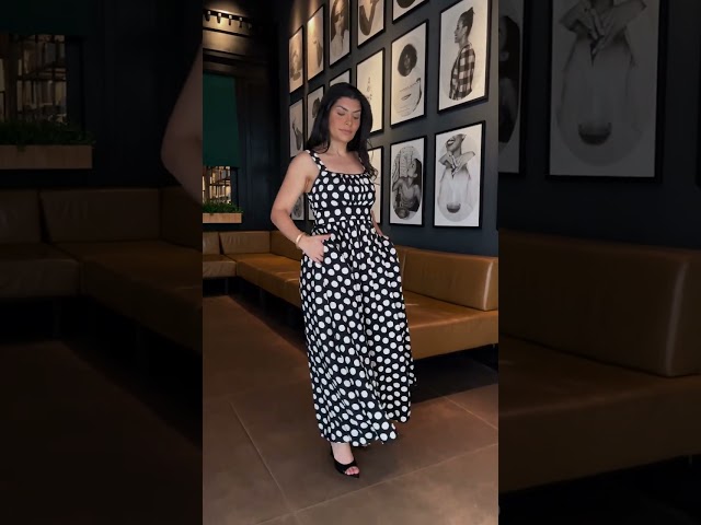 Vestido Longo Poá Luna