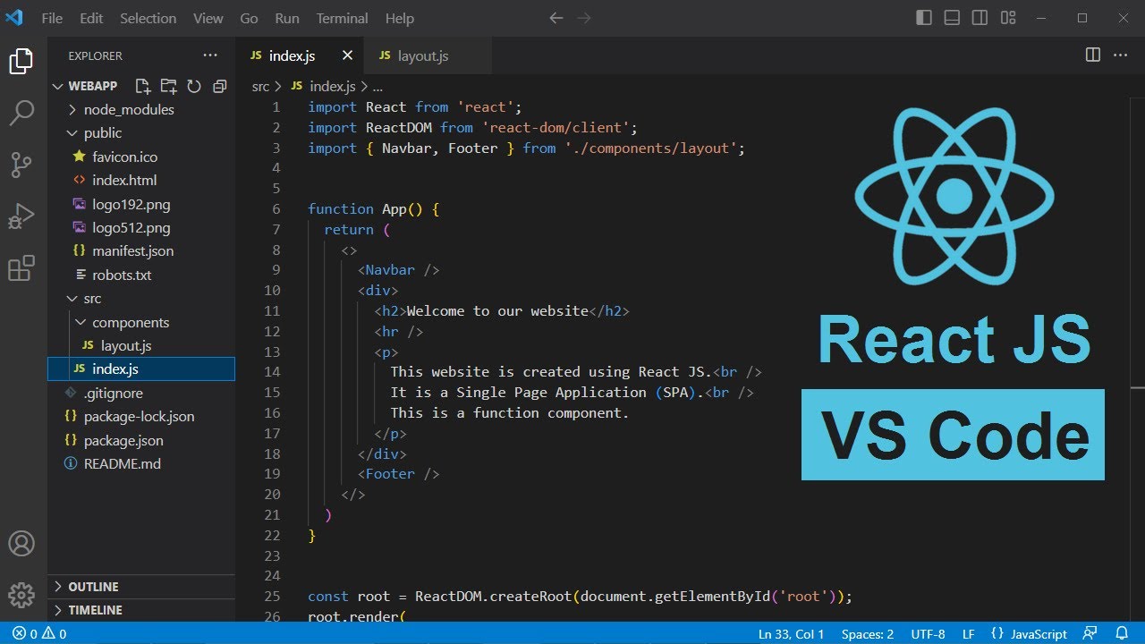 Create Your First React JS Application using Visual Studio Code | Convert HTML to JSX | Bootstrap