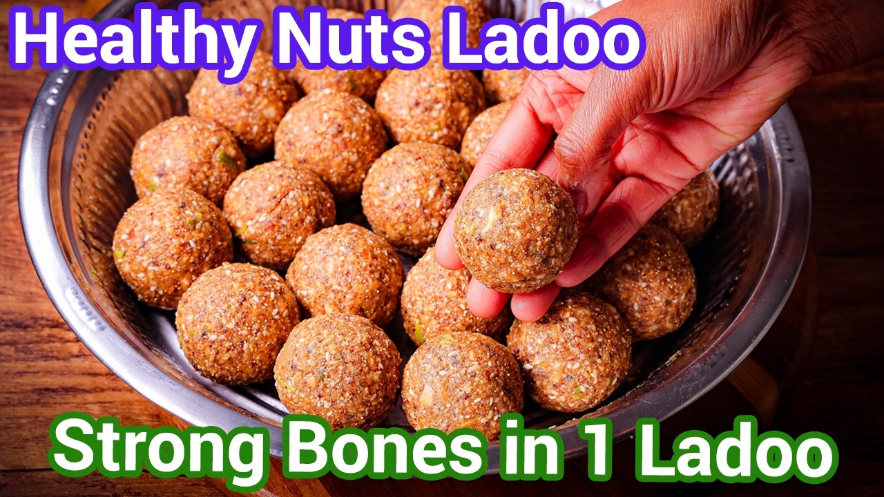 Healthy Nuts Ladoo with Gond - Nutritious Energy Ladoo for Family | Mixed Nuts Energy Booster Ladoo