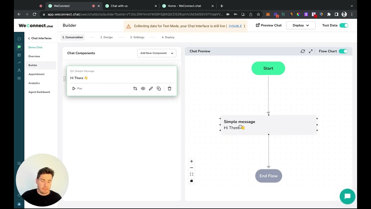 WeConnect.chat - Full Product Walkthrough - Building Chat Interfaces, Agent Dashboard and Analytics.