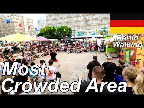 【Most Crowded Area】Berlin Evening Walking  2023 Summer ,Germany 🇩🇪 | 4k 60fps Alexanderplatz