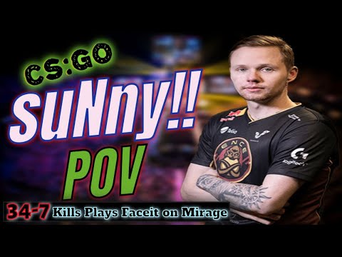 CS:GO POV ▶  suNny EASY plays Faceit ◀  34-7 Kills on Mirage