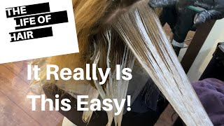 Easy Quick Free Hand Balayage and Money Piece (Bleach Blonde Hair)