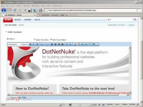 DotNetNuke Tutorial, A Minimalist RAD Editor - Video #132