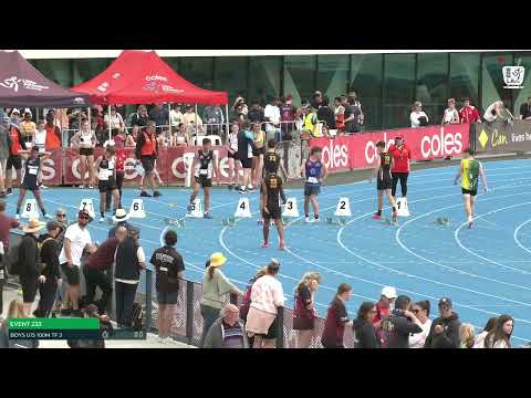Boys U15 100m Timed Final 3: 2022/23 State Track and Field Championships