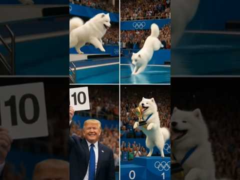 Samoyed Wins Olympic Diving Gold 🐶🥇 | Trump Was the Ref & This Happened#dog #olampic2025#viralshort