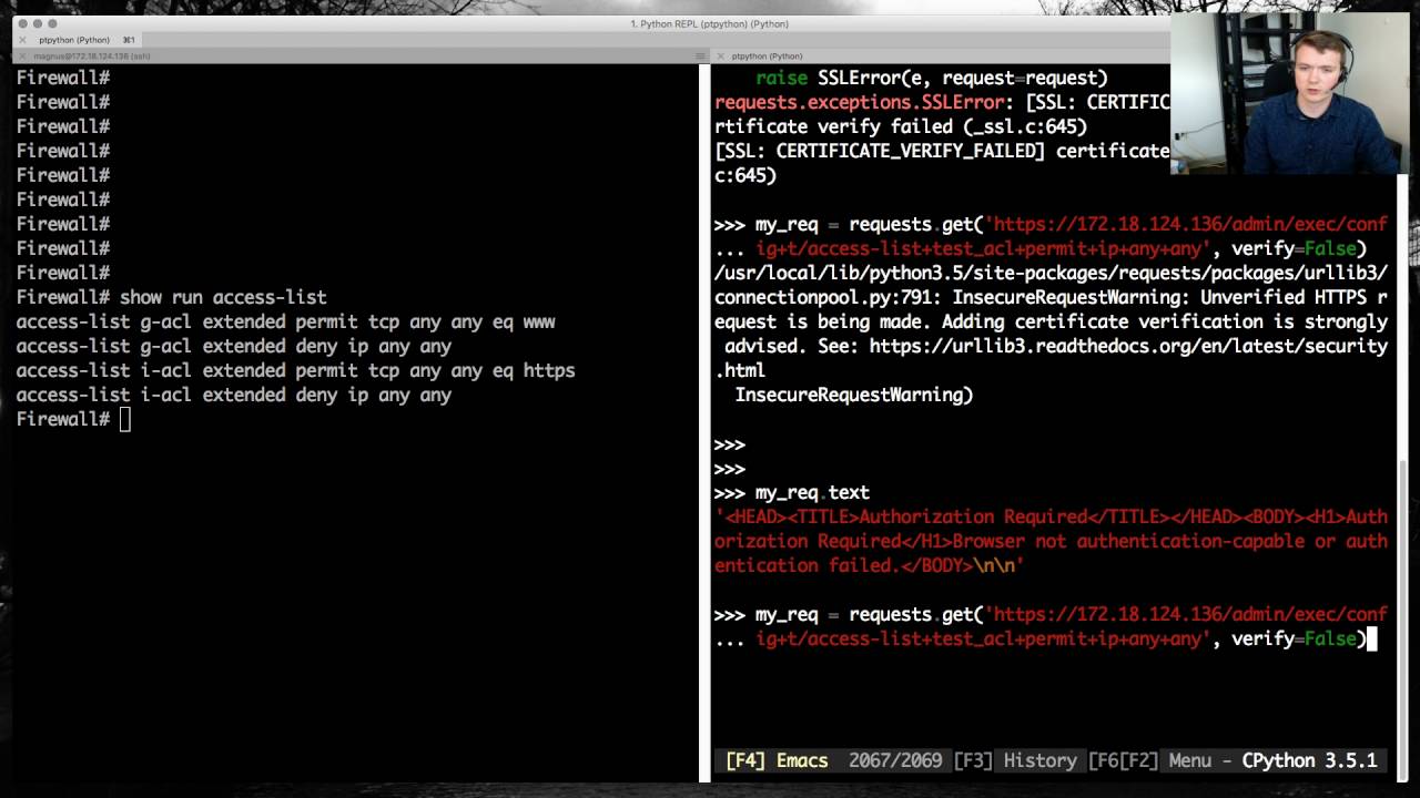 Using python to generate configurations on the ASA over the ASDM handler