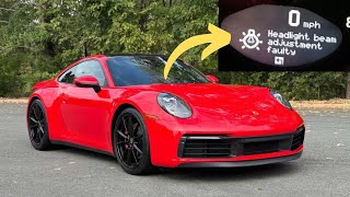 “Headlight beam adjustment faulty” warning in Porsche vehicles