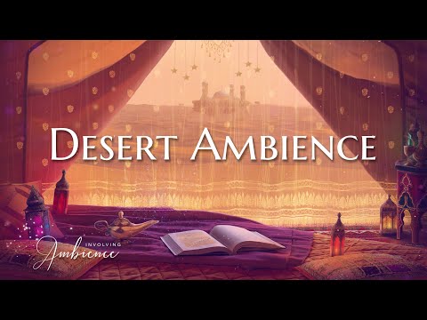 🔶DESERT ASMR AMBIENCE🔶Wind & Sand Sounds, Crackling Candles, Wind Chimes (Inspired by Aladdin)