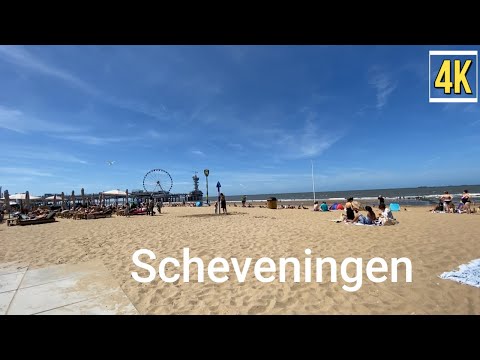 Scheveningen Beach Walk // The Hague - Netherlands - Summer 2022 (4k 60fps)