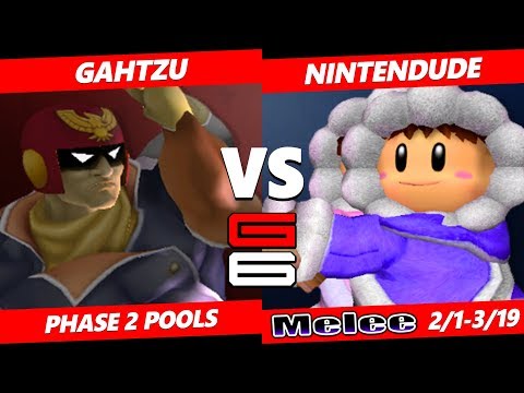 Genesis 6 SSBM - Gahtzu (Captain Falcon) VS Nintendude (Ice Climbers) Smash Melee R2 Pools