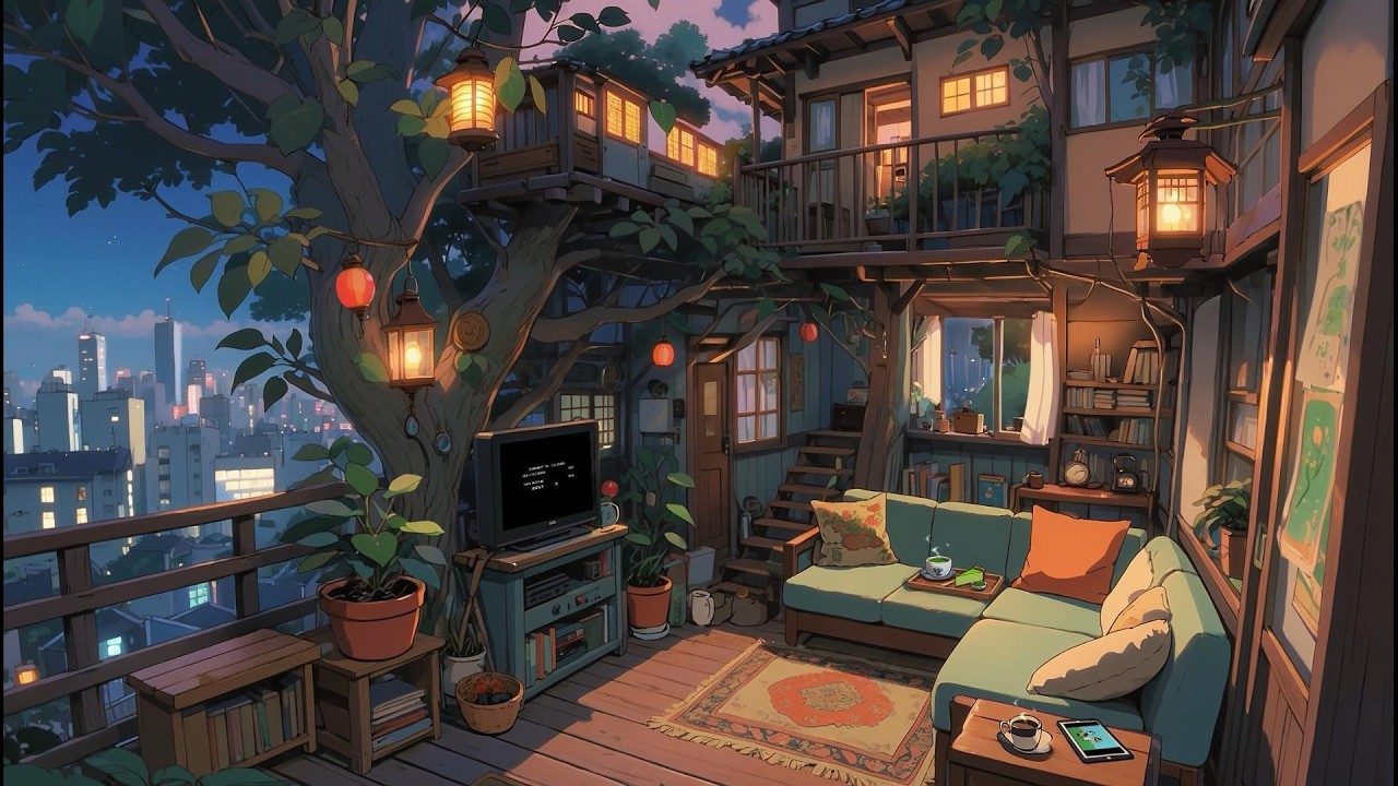 Lofi Treehouse Nights 🪴 Chill Beats for Focus & Relax 🌃