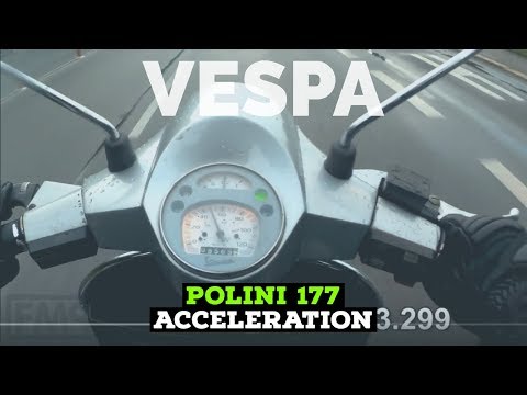 vespa polini 177 / 0-100kmh acceleration 11,9s / SIP ROAD box exhaust / VESPA rv TUNING