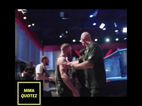 Conor McGregor confronts Rafael dos Anjos at UFC 264 weigh in