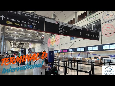 Houston IAH Int'l Airport Terminal D, Full Walking Tour