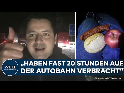STILLSTAND AUF DER A5: WELT-Reporter steckt 18 Stunden im Stau – Schnee sorgt für Verkehrschaos