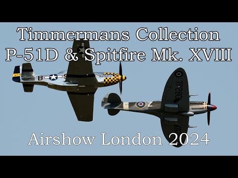 Timmermans Collection Spitfire w/ Griffon Engine, P-51D Mustang in 4K - Airshow London - 2024-09-14.