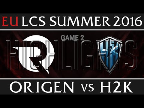 Origen vs H2K Game 2 Highlights, EU LCS W9D2 Summer 2016 Season 6, OG vs H2K G2