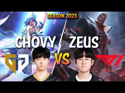 GEN Chovy vs T1 Zeus - Chovy ORIANNA vs Zeus JAYCE Mid - Patch 13.18 KR Ranked