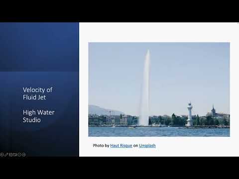 Fluid Mechanics of a Free Jet - Solve Vel. Using the Fluid Energy Equation - Pressurized Pipe Flow