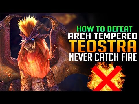 How To Defeat ARCH Tempered Teostra! NEVER CATCH ON FIRE! Monster Hunter World DLC