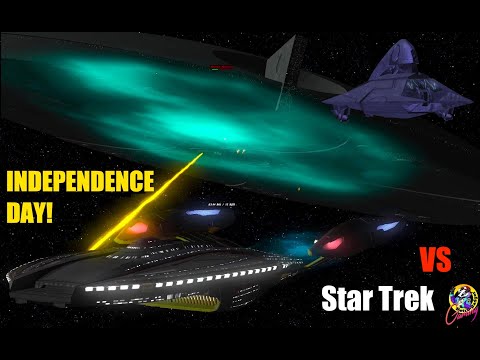 Independence Day ALIENS VS Star Trek - Mothership & Fighters! Starship Battles