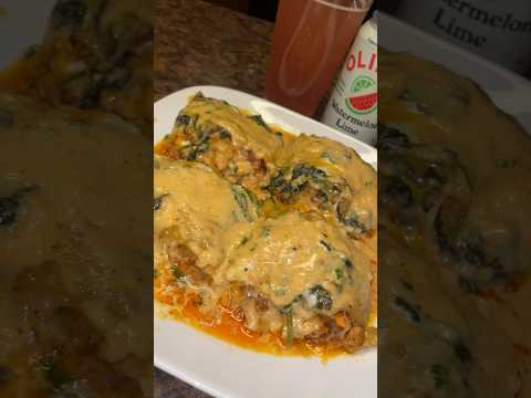 Salmon Alfredo lasagna roll ups