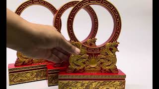 กระจกเบิกเนตร-กระจกไคกวง ลายมังกรมงคล ฐานลายสระบัว @c.c.create2029